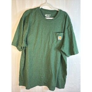 Men’s Carhartt Green Short Sleeve T Shirt Size XL Loose Fit Preowned